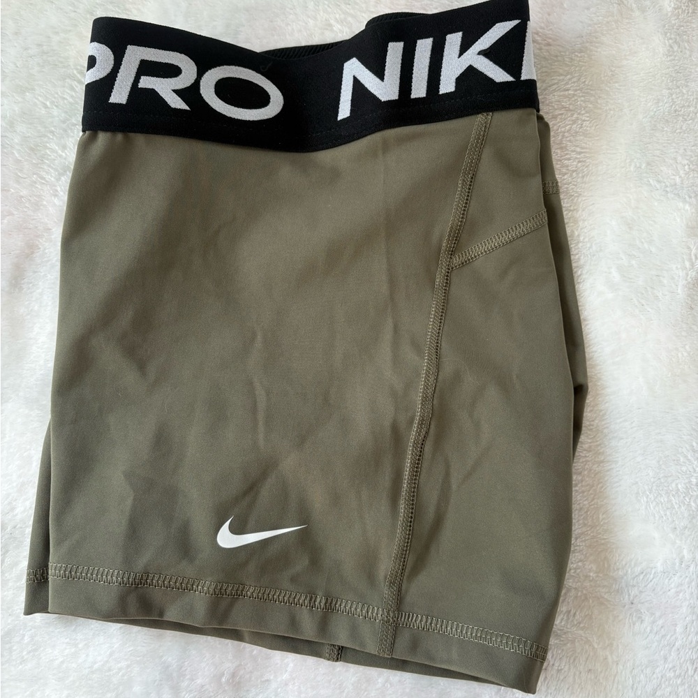 Nike Pro Olive and Black Performance Shorts